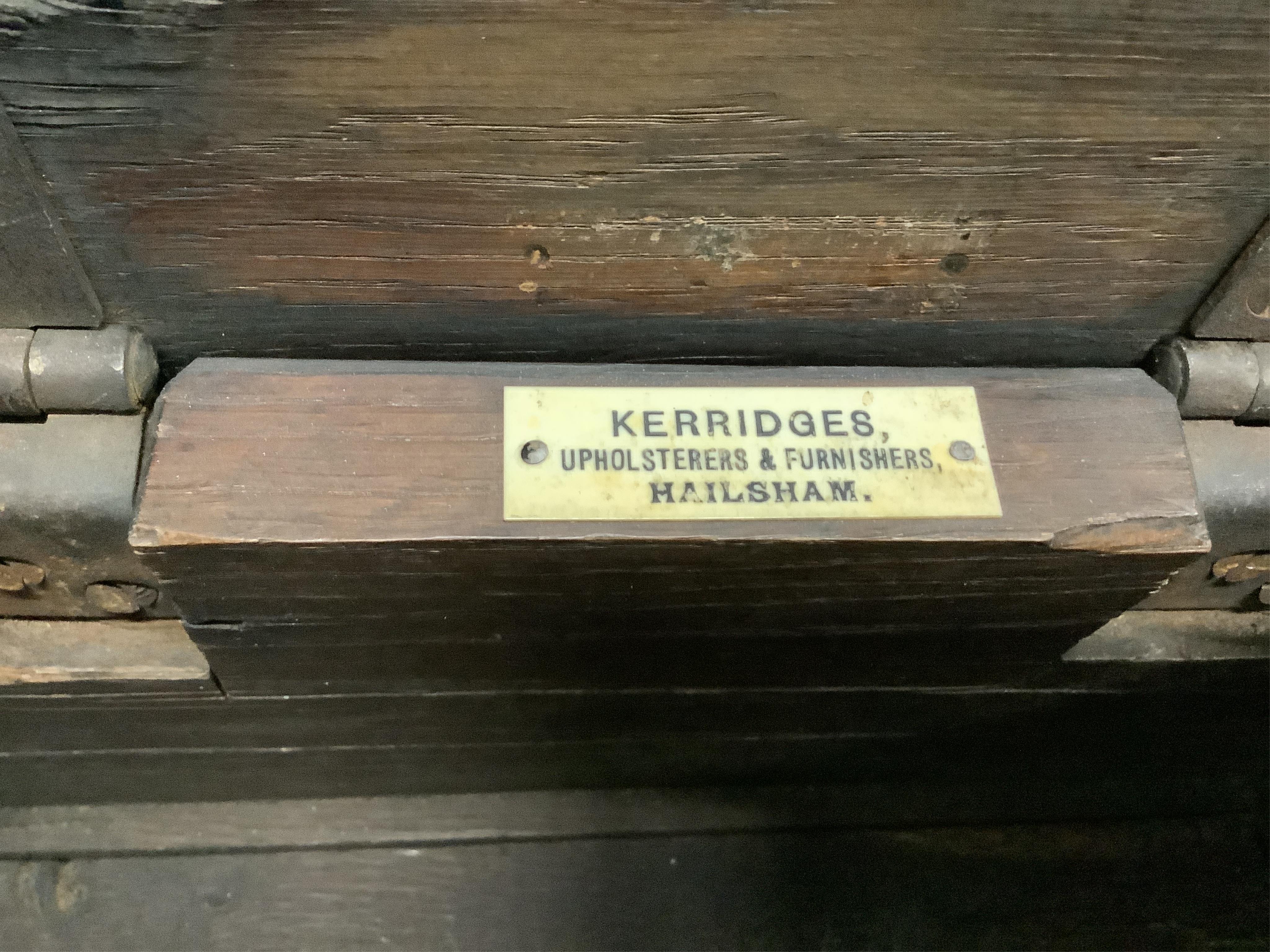 A 17th century style oak box seat joint stool, width 40cm, depth 28cm, height 37cm